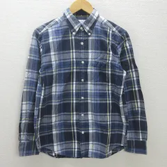 g■ユナイテッドアローズ/UNITED ARROWS GLR 長袖BDシャツ/チェック柄【S】青系/men's/48【中古】■