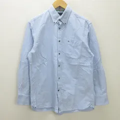 g■トミーヒルフィガー/TOMMYHILFIGER 長袖BDシャツ/コットン【L】青系/men's/60【中古】■