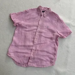 L POLO RALPH LAUREN Classic Fit リネン 半袖 シャツ 0415U