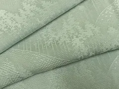 平和屋着物●上質な色無地　樹林地紋　千草鼠色　正絹　逸品　AABH4801fy