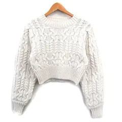 ザラ ZARA ニット セーター 長袖 ビジュー S ホワイト 白 /KT21