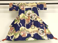 戦前 子供服 着物 戦争柄 戦意高揚 陸軍 海軍 戦車 戦艦 機関銃 飛行機