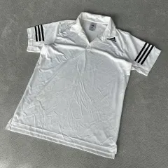 アディダス 白 3本線 ポロTシャツ