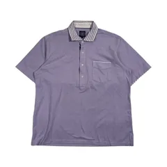 J.PRESS ジェイプレス 衿ストライプ 鹿の子 半袖 ポロシャツ サイズ LL /パープル系 メンズ