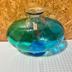 美術品・アンティーク・コレクション 未使用 津軽びいどろ 水玉波紋