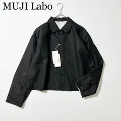 3456y新品 ムジラボ 長太番手リネンジャケット リネン100% 黒 Lのサムネイル