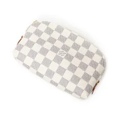 [中古] LOUIS VUITTON ルイヴィトン化粧ポーチアイボリーダミエ アズールA
