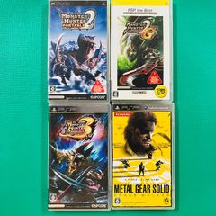 [4 점 세트] PSP 몬스터 헌터 휴대용 2nd 몬스터 헌터 휴대용 2nd G 몬스터 헌터 휴대용 3rd 메탈 기어 솔리드 피스 워커 플레이 스테이션 휴대용