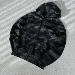 ポロ ラルフローレン ブラック カモフラージュ フード ジップアップ S