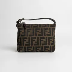 FENDI フェンディ ズッカ柄 ミニ ハンドバッグ アクセサリーポーチ ブラウン キャンバス レザー レディース ファッション ショルダーバッグ aua63636080406