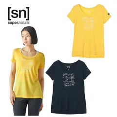 26春夏 エスエヌ スーパーナチュラル [sn] super.natural レディース W コート ダジュール Tシャツ snwp08002 速乾性 吸湿 抗菌 防臭 UVカット メリノウール ジム ヴィンテージ調 半袖