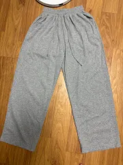 エスティエスティ ワイドフィット トレーナー スウェットパンツ メッシュ グレー ブラック セット M