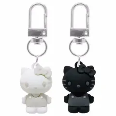 【中古】キーホルダー ハローキティ ホワイトブラック PVCペアキーホルダー 「サンリオキャラクターズ」
