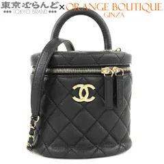 シャネル CHANEL バニティ トップハンドル ブラック 黒 ゴールド金具 キャビアスキン 2WAY ハンドバッグ チェーンショルダーバッグ レディース 101812656