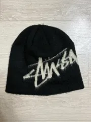 STUSSY ブラッシュド アウト ストック スカルキャップ ビーニー ブラック
