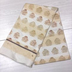 大塚呉服店×うさぎ小町コラボペルシャ紋半幅帯 コーラルシュガー