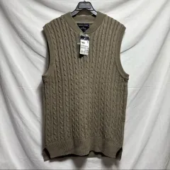 (新品) メンズ ケーブル ニット ベスト 100