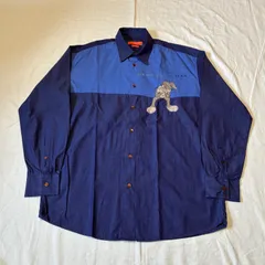 00s ICE HISTORY ICE BERG アイスバーグ 長袖シャツ バッグス・バニー ネイビー×ブルー 2トーン XL表記のサムネイル