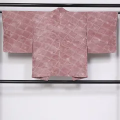 羽織 袷 身丈76cm 裄丈62cm 正絹 Aランク ぼかし Sサイズ カジュアル 創作柄 ピンク系 HP 1232-10285