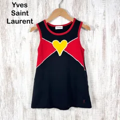 YSL Yves Saint Laurent イヴサンローラン ロゴ刺繡 ハートの女王 ハート ノースリーブ ワンピース ブラック キッズ 120cmのサムネイル