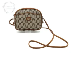 GUCCI PLUS GGスプリーム オールドグッチ ミニショルダーバッグ ブラウン×ベージュ