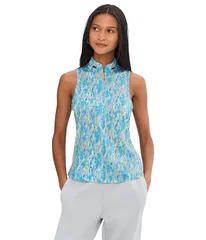 ジャイミーサドック レディース トップス シャツ プリント ノースリーブ Jamie Sadock Fingerpaint Print Sleeveless Polo Bonamassa Blue ブルー