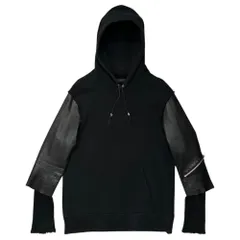 UNDERCOVERISM(アンダーカバイズム) 03AW Paper Doll Period Sleeve Leather Pullover Hoodie ペーパードール期 袖 レザー プルオーバー パーカー フーディー V281 M ブラック 稀少アイテムのサムネイル