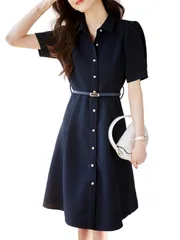 【人気商品】ワンピース レディース きれいめ カジュアル 春 夏 秋 半袖 膝丈 5サイズ BN240