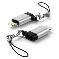 【特価セール】タイプc ライトニング 変換アダプタ 防紛失ストラップ付 typec lightningアダプタ 2個セット 27W PD急速充電/480Mbps転送対応 アルミ合金製 lightning usb-c 変換アダプタ USB-C iPhone 変換