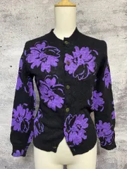 トリココムデギャルソン 90S フラワーペイント ウールカーディガン