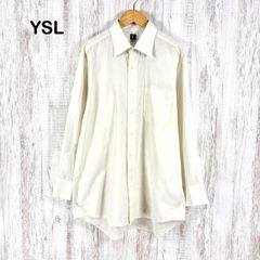 Yves Saint Laurent イヴサンローラン ウォッシャブル リネン 長袖 シャツ オフホワイト