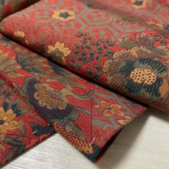 長襦袢 単衣 格子暈し模様 お多福 芝翫茶色 しつけ糸 トールサイズ J-257 長襦袢 単衣 格子暈し模様 お多福 芝翫茶色 しつけ糸 トールサイズ J