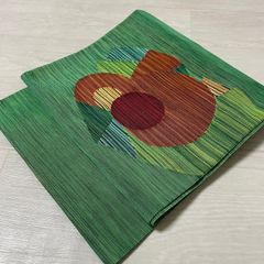 美品 青磁色 幾何学模様 太鼓柄袋帯 正絹 モダン - メルカリ