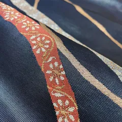 名古屋帯 上品な織出し 九寸 正絹 着物 X-137