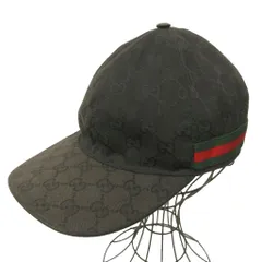 グッチ GUCCI GG ベースボールキャップ キャンバス シェリーライン 黒 ブラック IBO92