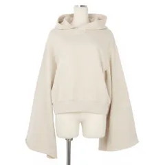 エムエムシックス メゾンマルジェラ MM6 Maison Margiela クロップドフーディ プルオーバーパーカー フレアスリーブ 2WAY S ベージュ S52GU0024 国内正規のサムネイル
