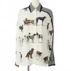 ステラマッカートニー STELLA McCARTNEY シャツ ブラウス ドッグ 犬 ストライプ 長袖 シルク サイズ38 ホワイト 白 ブラック 黒のサムネイル