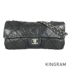 シャネル パイソン ショルダーバッグ パイソン ブラック レディース CHANEL  中古 シャネル パイソン ショルダーバッグ シャネル パイソン ブラック