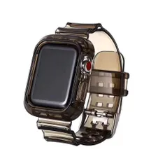 【数量限定】アップルウォッチ 一体型 クリアバンド ケース カバー バンド ベルト applewatch 38mm 40mm 41mm 42mm 44mm 45mm 7 6 5 4 3 SE