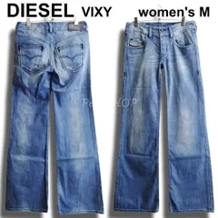 DIESEL　ディーゼル　VIXY　W25（約76cm　W30相当）　ワイド デニムパンツ　ローライズ　バギー　フレア　ブーツカット　インディゴ　ジーンズ　レディース