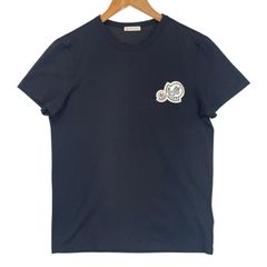 MONCLER ダブルロゴ Tシャツ ネイビー M - メルカリ