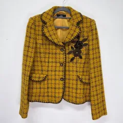 A|L イェロー CHECK ツイード ジャケット 96