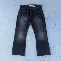 32 levi's リーバイス 527 ブーツカット ブラックジーン デニム