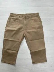 ベージュ コットン 7分丈 ズボン