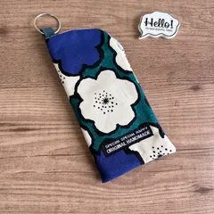 No.26 ふんわり軽量メガネケース✴︎ワンタッチ取り出し・リング付き✴︎ビッグフラワー