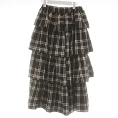 ローリーズファーム LOWRYS FARM フリルスカート F 茶 ブラウン チェック ロング丈 /AZ