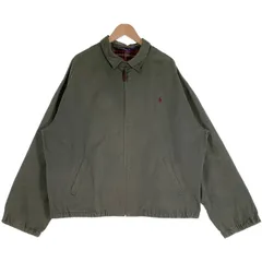 80's-90's Polo by Ralph Lauren ポロ ラルフローレン スイングトップ ジップアップジャケット 三角タグ オリーブ Size XXL