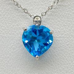 Pt アクアマリン0.33ct ダイヤ0.30ct ハートネックレス - メルカリ