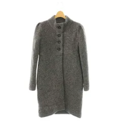 セオリーリュクス theory luxe ウール ニットコート ロング 38 ブラック ホワイト /HK ■OS