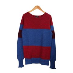NIGEL CABOURN PULLOVER KNIT RED&BLUE サイズ50 8037-11-40010 